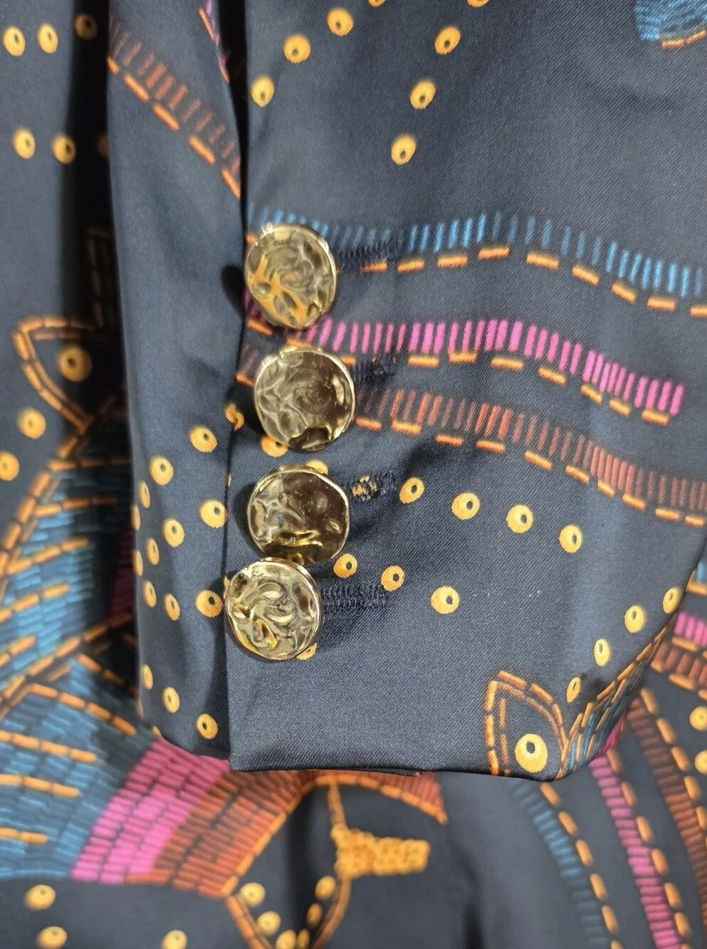 House of Harlow 1960 Black Paisley Printed Blazer - Picture 8 of 10